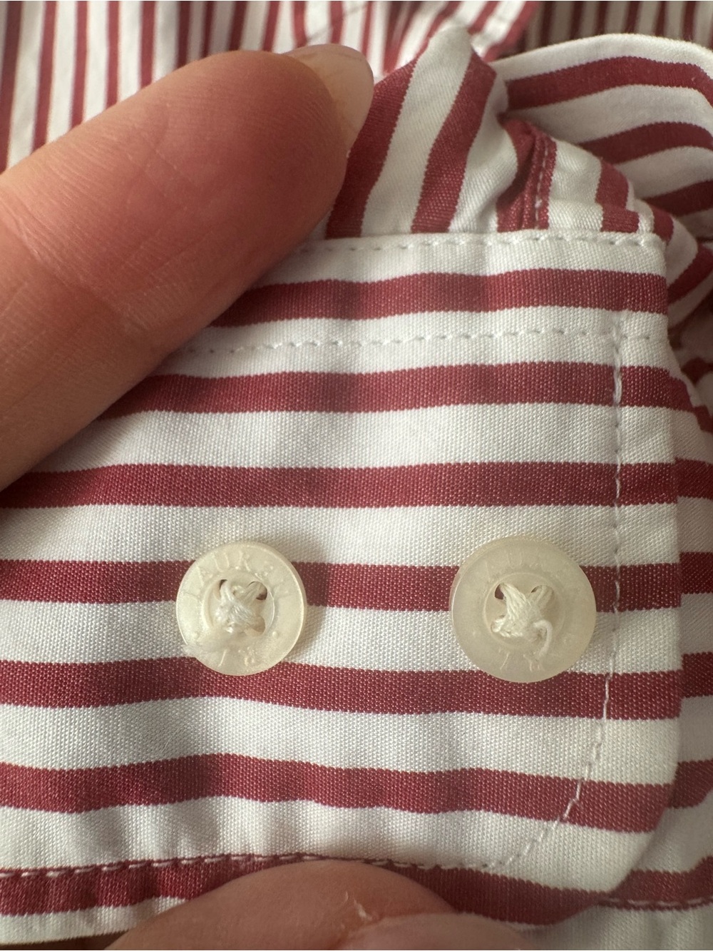 Ralph Lauren Red and White Striped Dress Shirt - Picture 4 of 4
